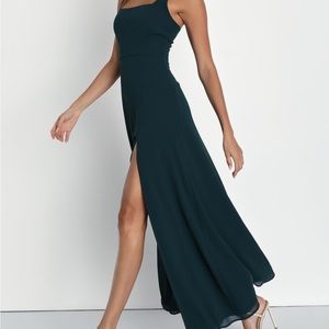 Lightweight woven chiffon, amazing, teal/forest, green color, leg slit 👗